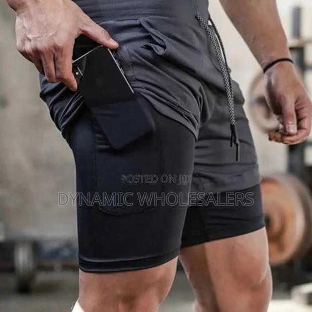 Running Shorts Men Gym Sports Shorts 2 in 1