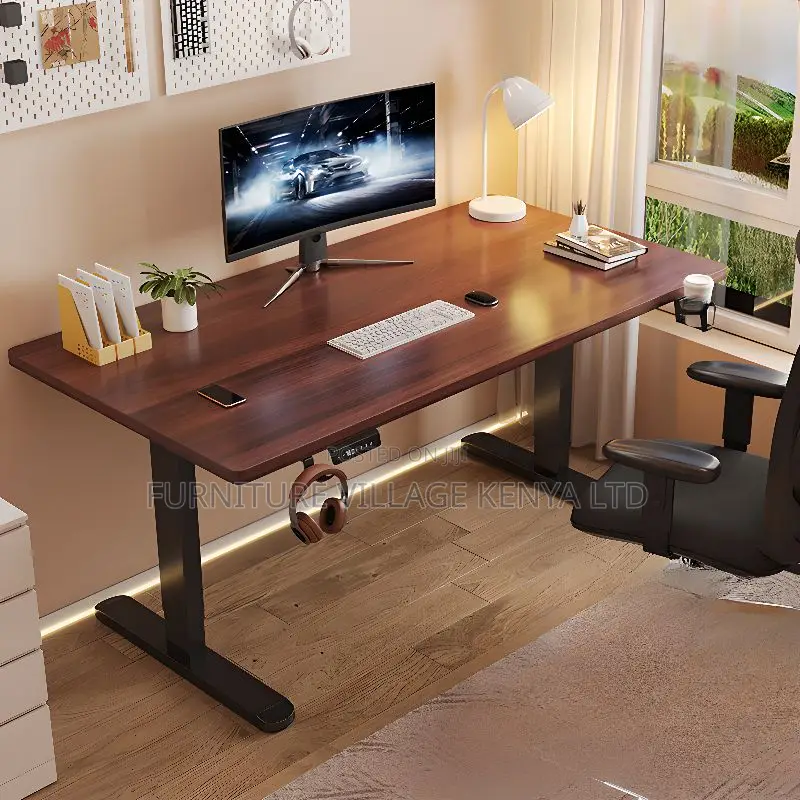 Standing Desk; Modish Rectangular Timber Computer Table