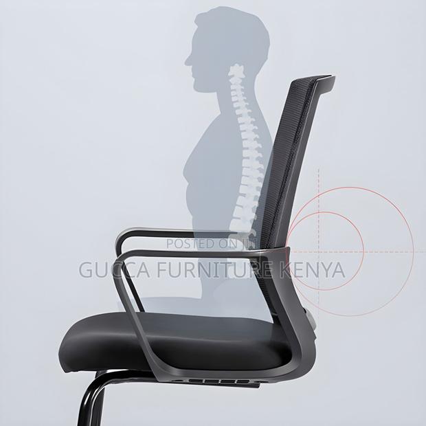 Office Chairs: Office Modern Mesh Cantilever Visitors Chair - thumbnail 2