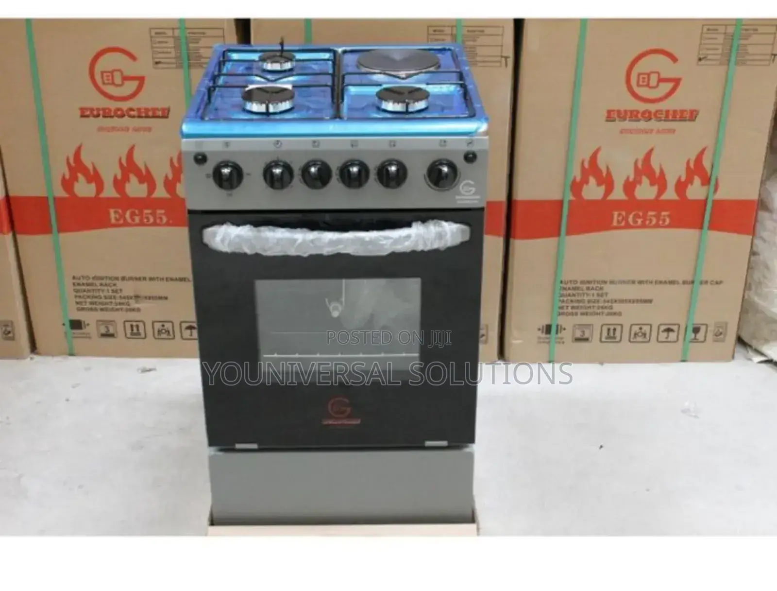Eurochef Free Standing 3 Gas Burner +1 Electric