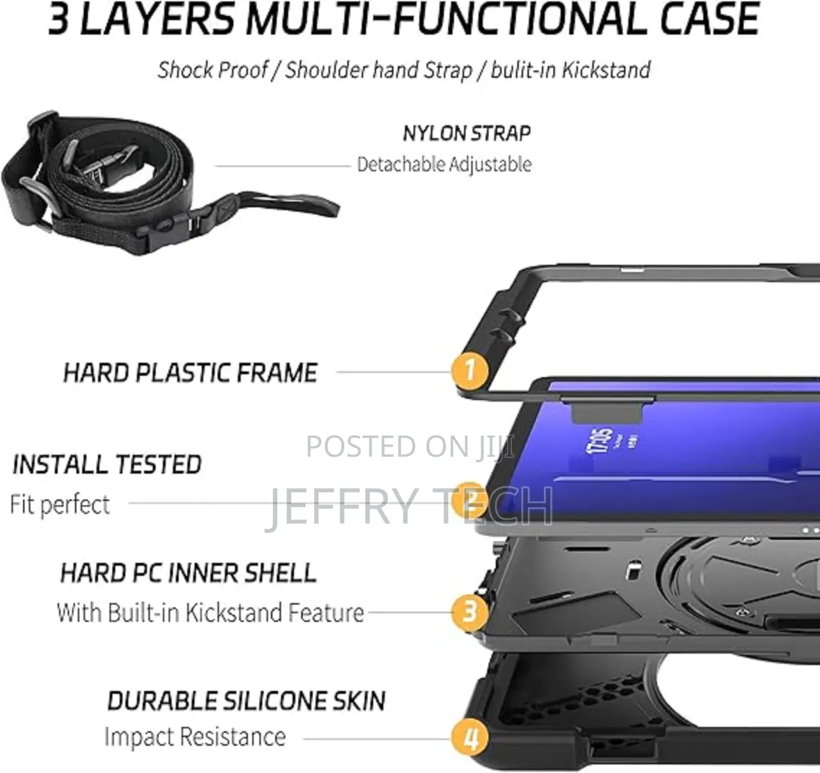 Rugged Case for Samsung Galaxy Tab S9 With Stand
