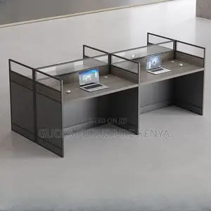 Workstation: Dark Gray 4 Way Modular Office Workstation