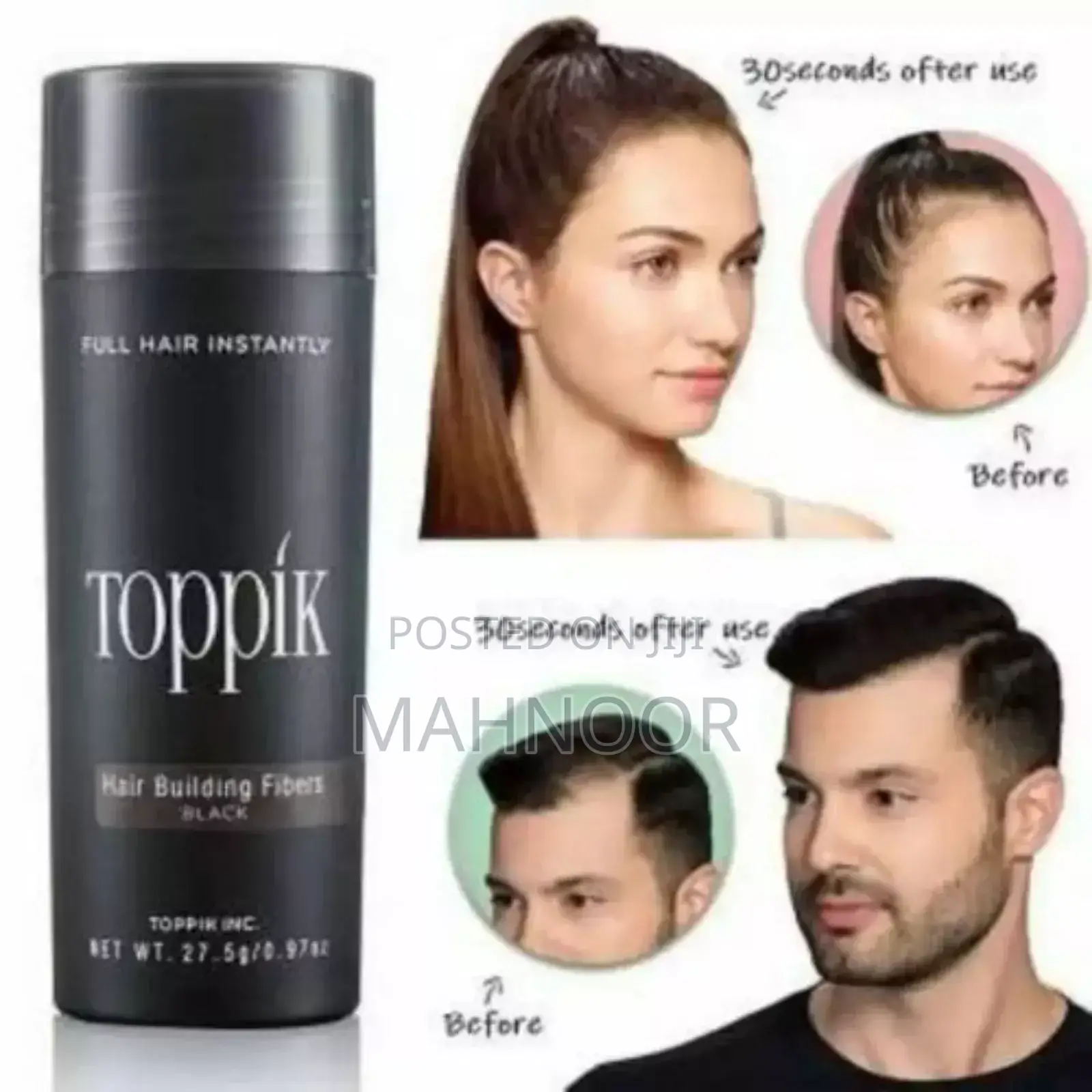 Toppik Hair Building Fibres Black/Dark Brown 27.5g Usa