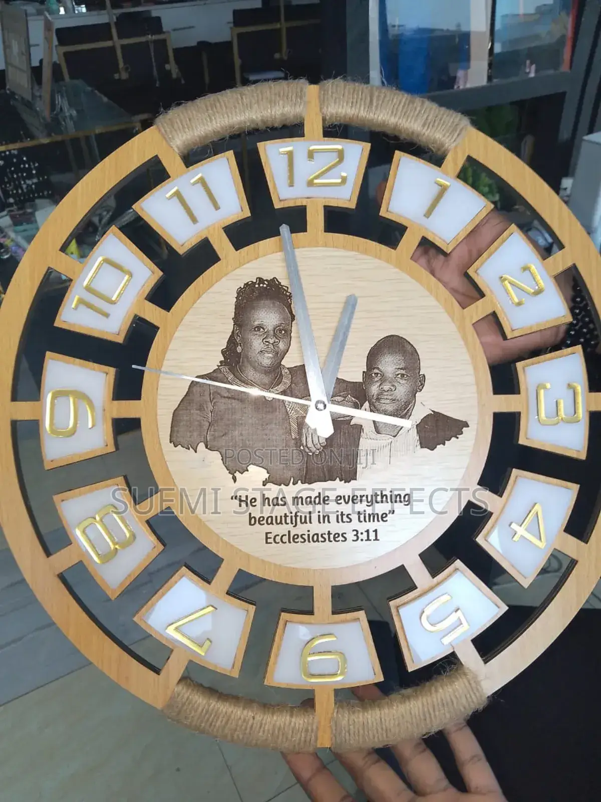 Custom Wooden Engraved Wall Clock – Personalized Perfection
