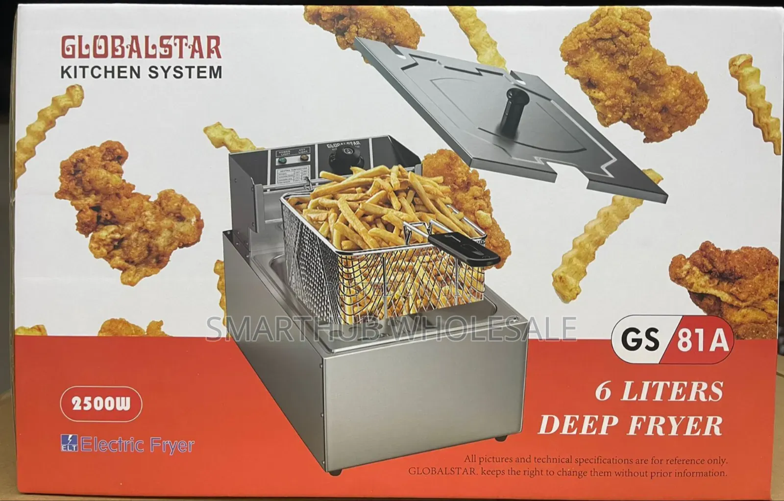 6 Litres Globalstar Single Deep Fryer