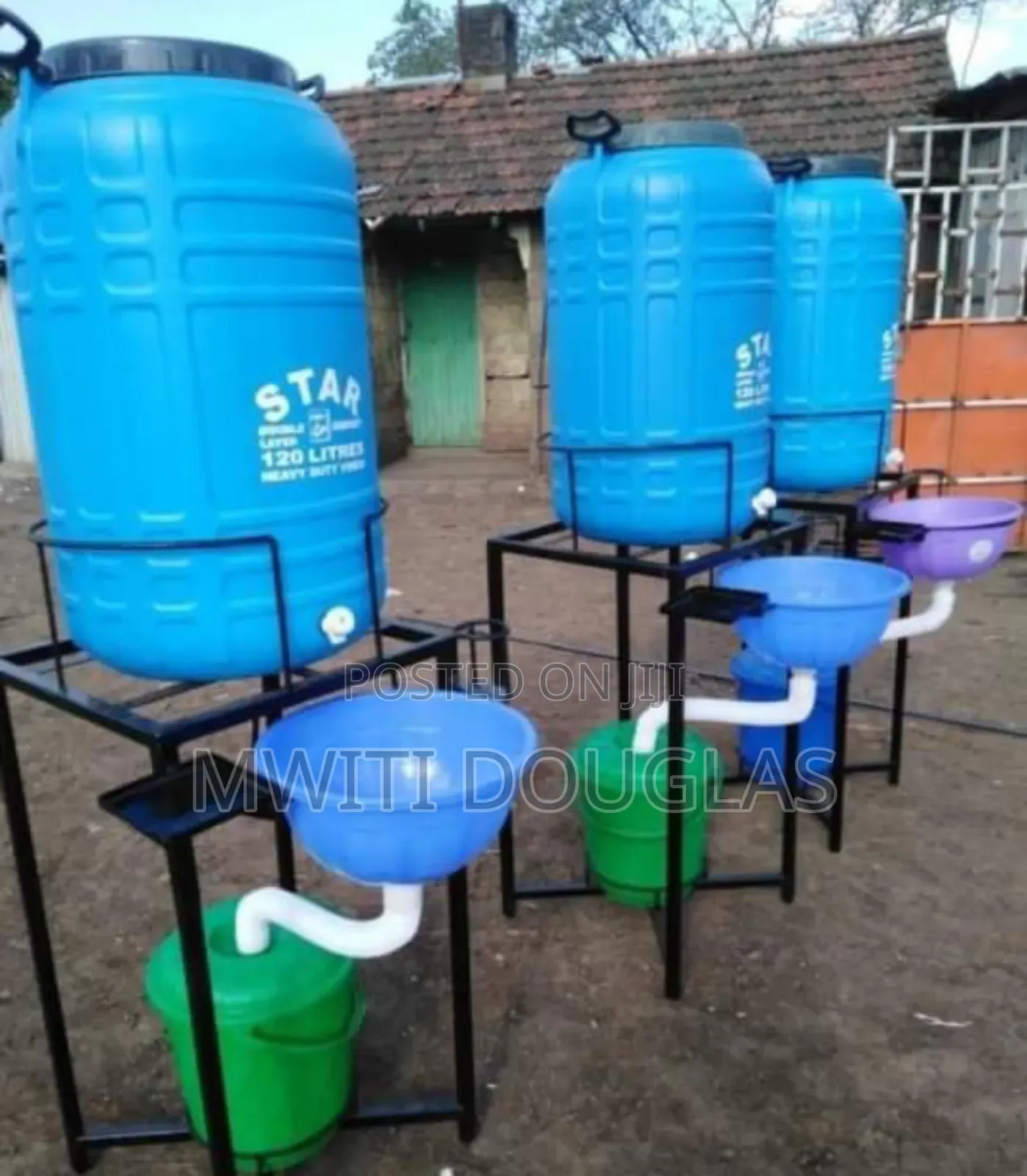 Bluish Hand Washing Station