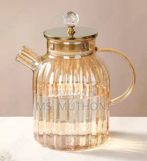 Amber Pumpkin Stripped Teapot*