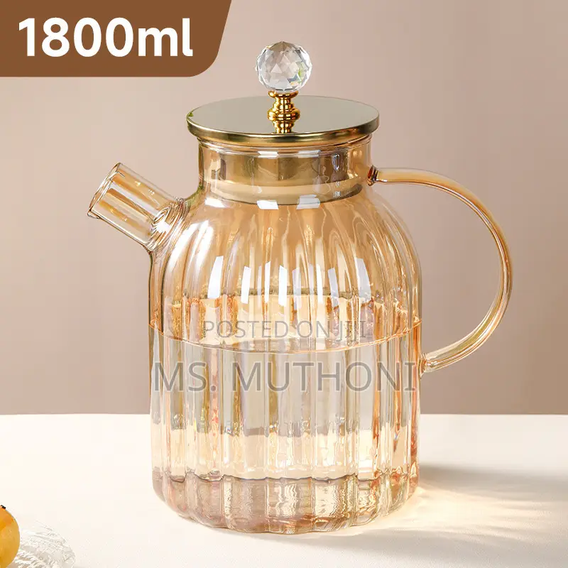 Amber Pumpkin Stripped Teapot*
