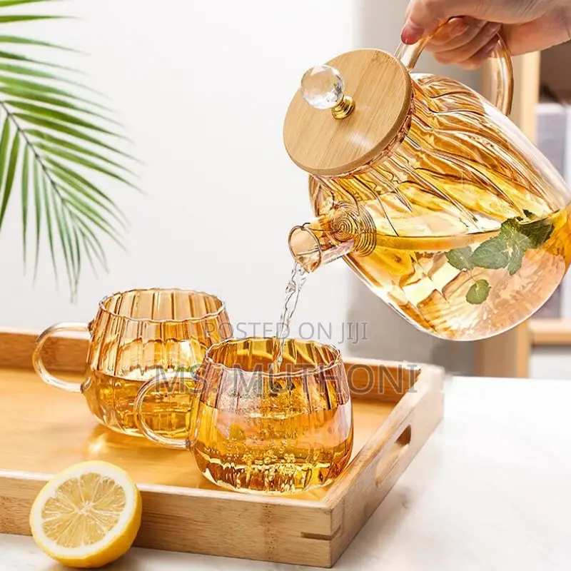 Amber Pumpkin Stripped Teapot*