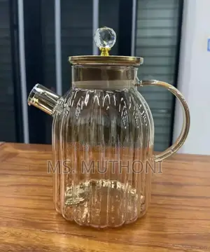 Amber Pumpkin Stripped Teapot*