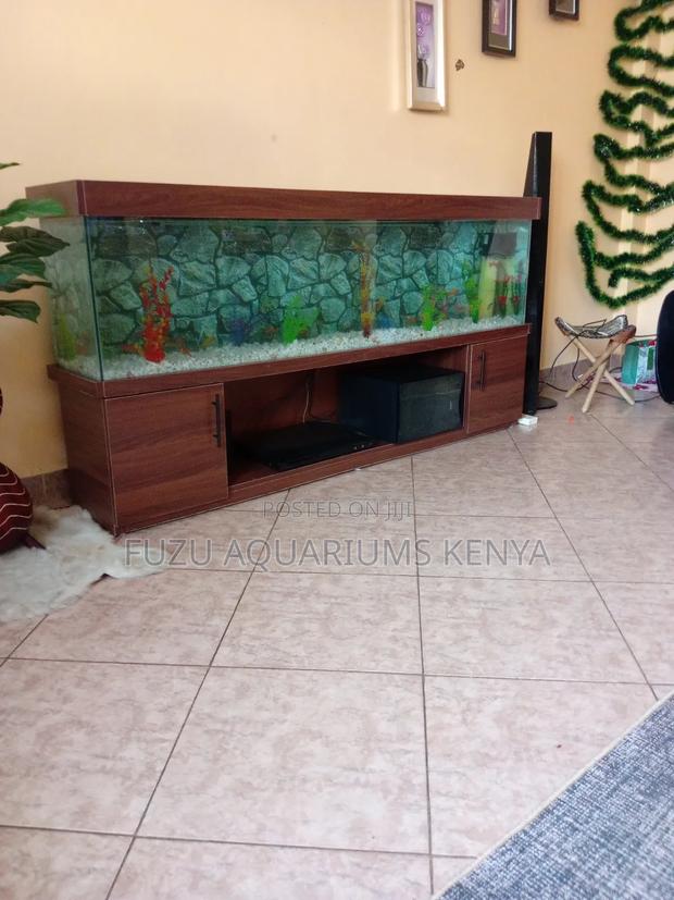 Long TV Stand Aquarium With Cabinet