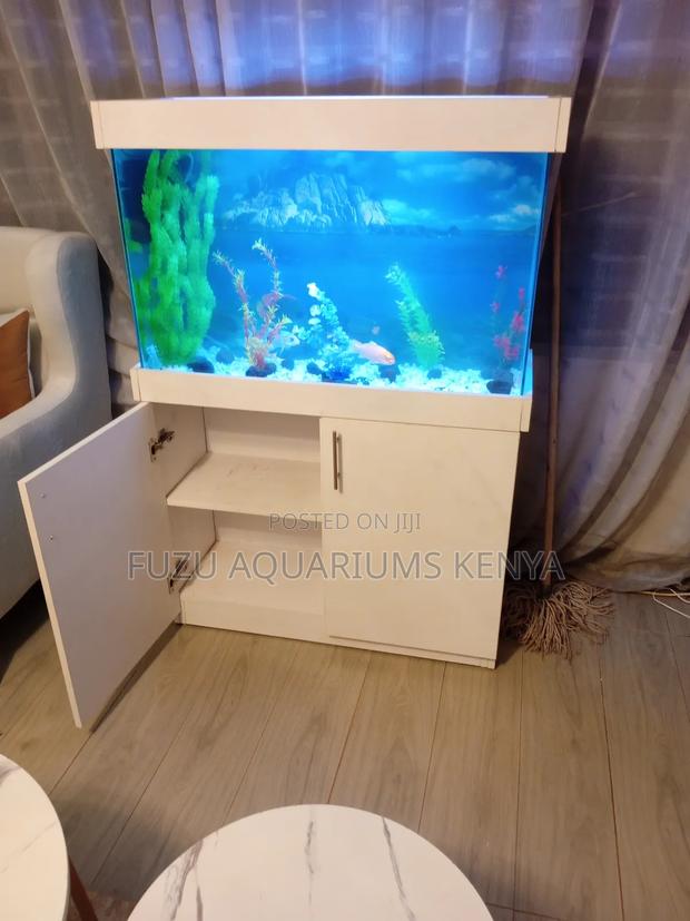 Complete White Themed Aquarium - main view