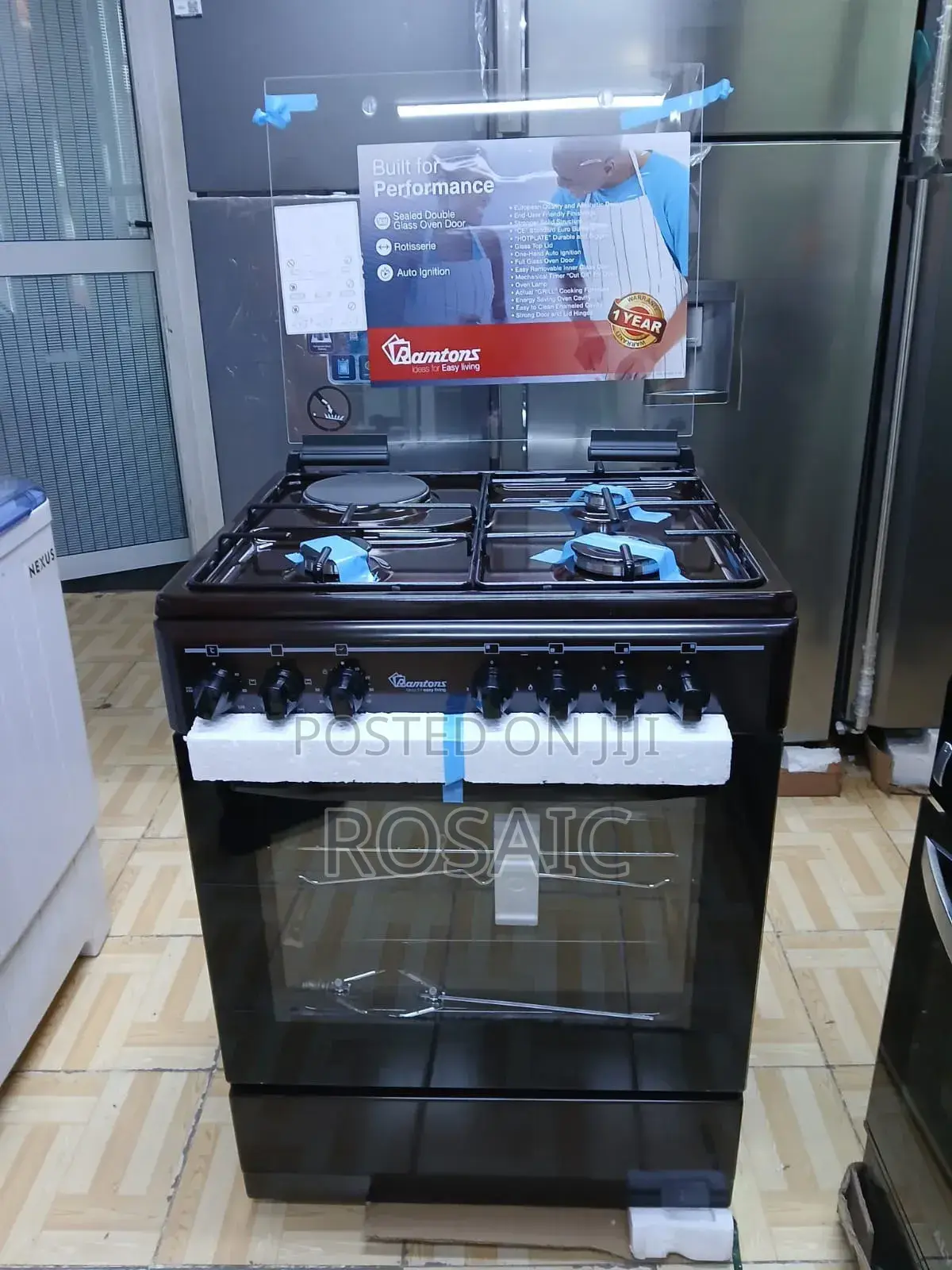 Ramtons 60 by 60 3gas 1electric Electric Oven