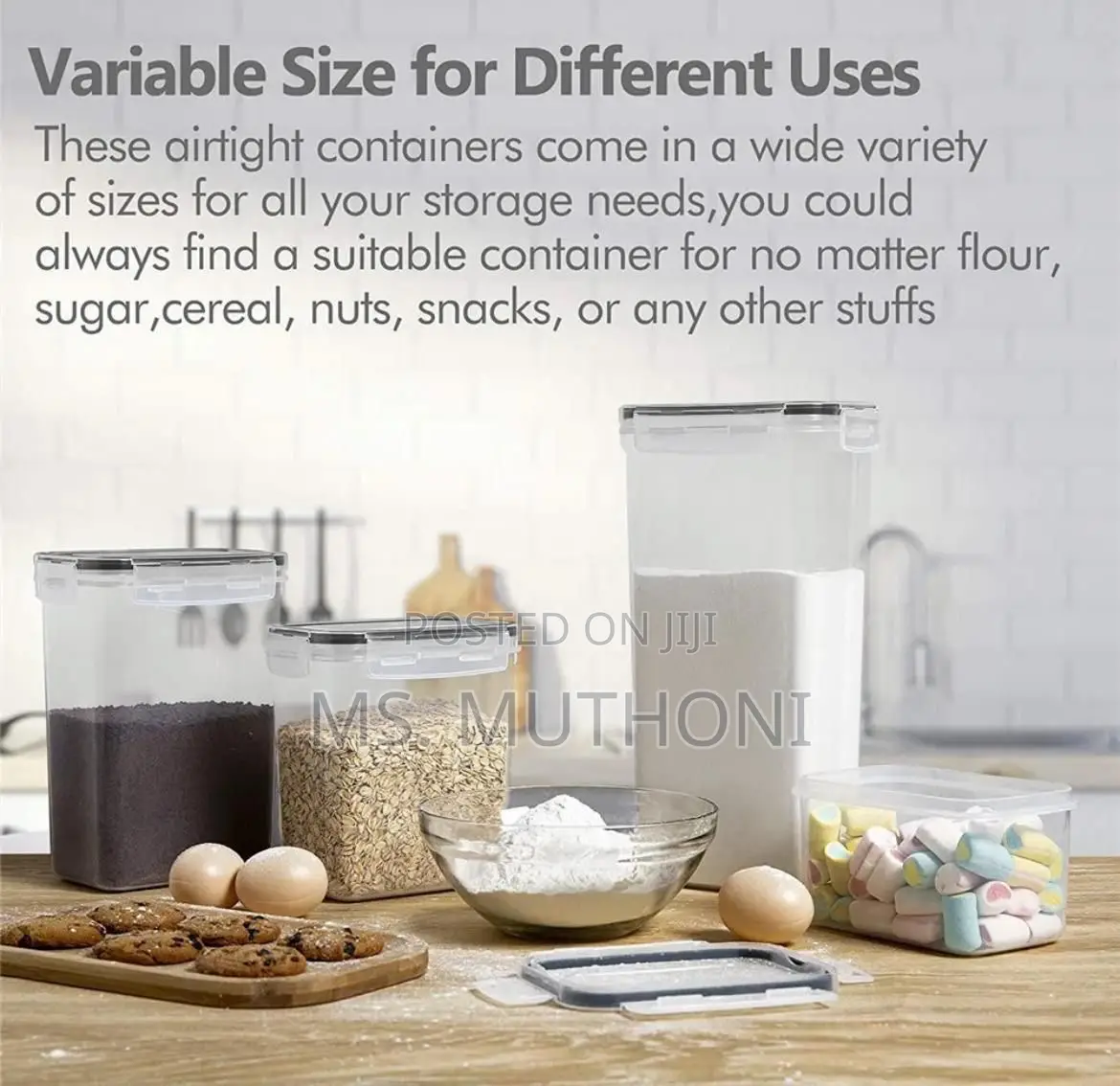 Eight Pieces (8 Pcs)Food/Pantry Storage Containers*