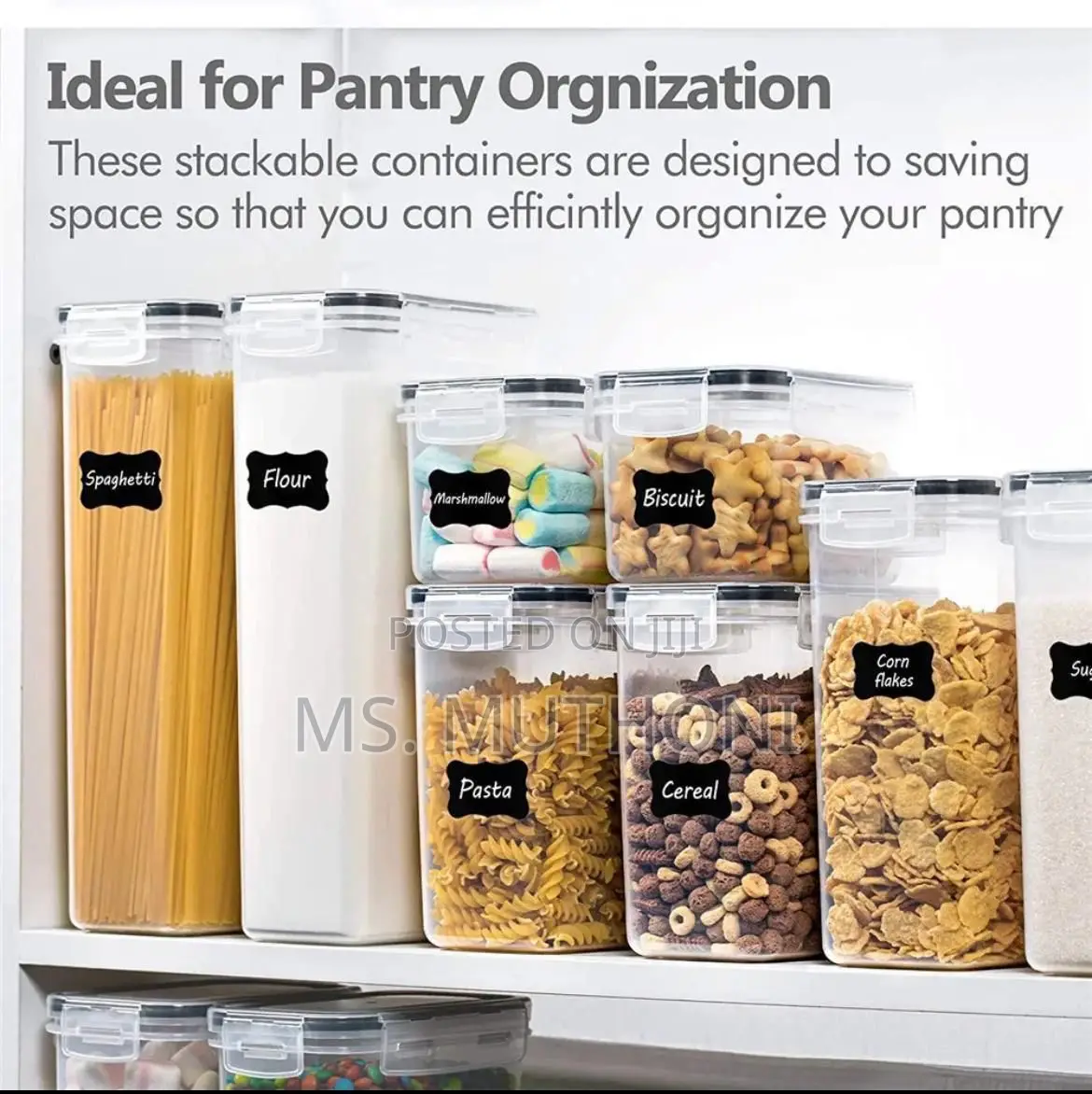 Eight Pieces (8 Pcs)Food/Pantry Storage Containers*