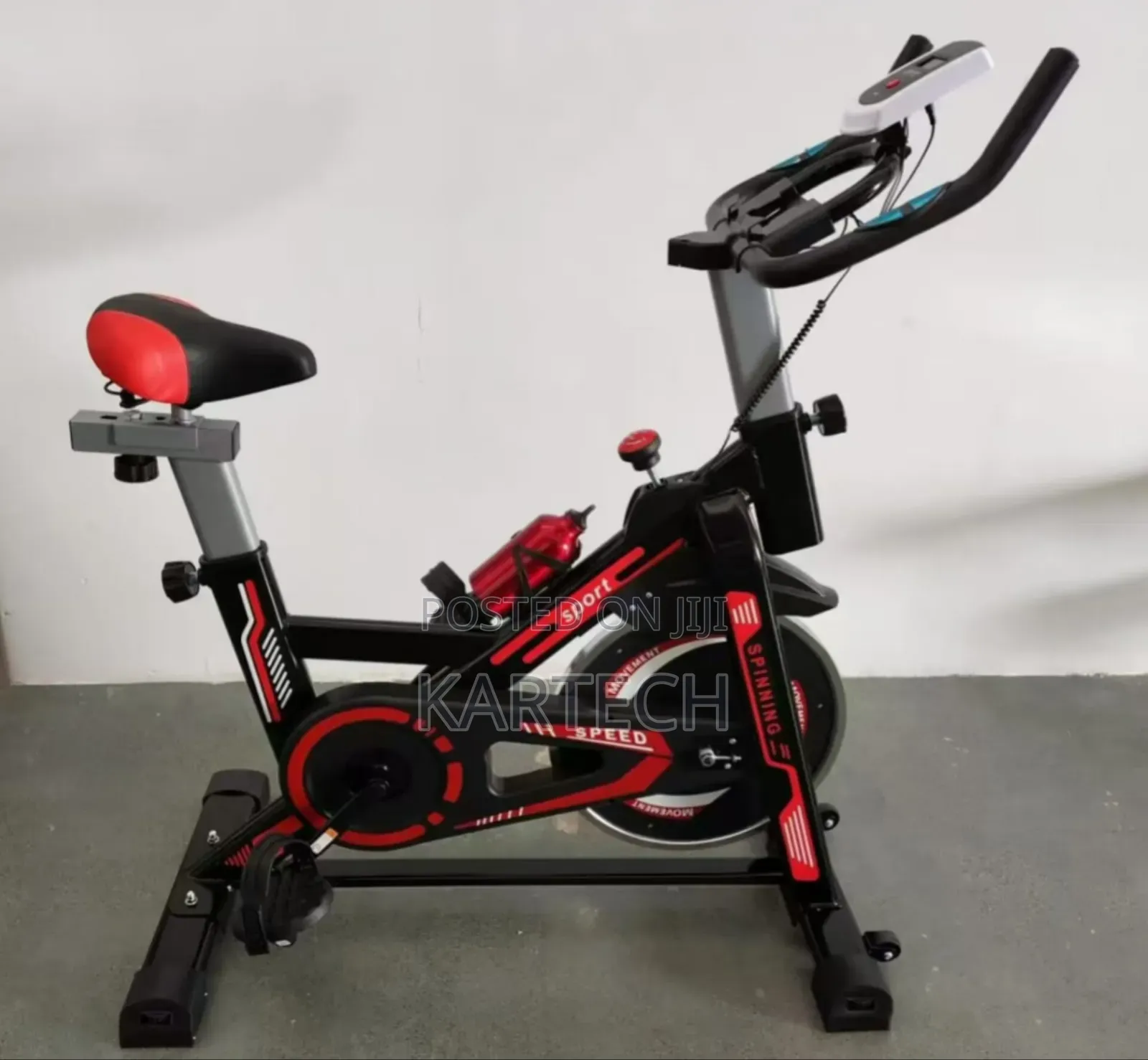 Flywheel Spin Bike With Monitor and Pulse (Red or Black)
