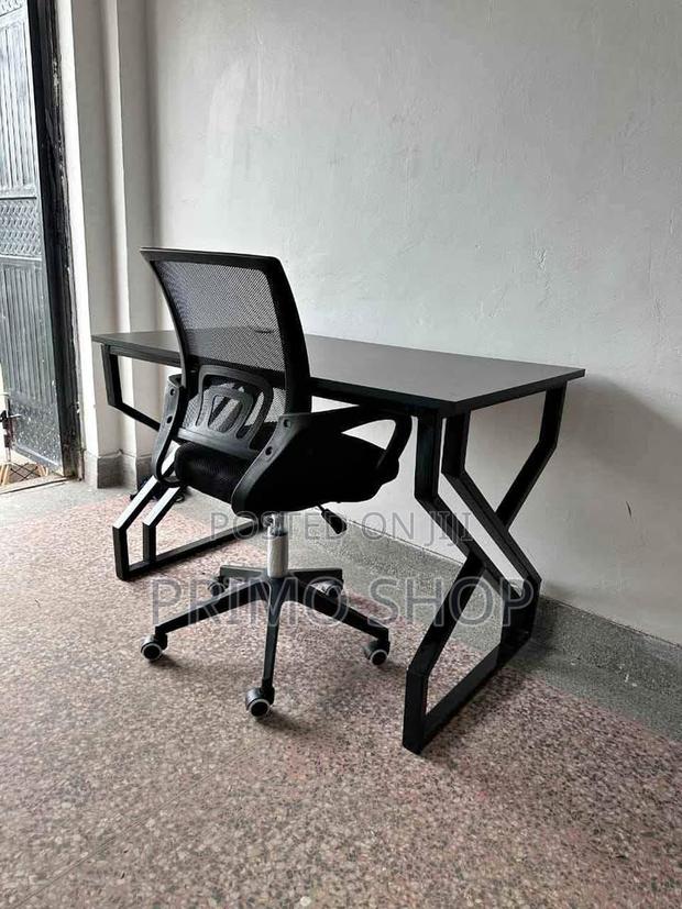 Desk Chair Combo; 120cm Computer Table and Clerical Seat - main view