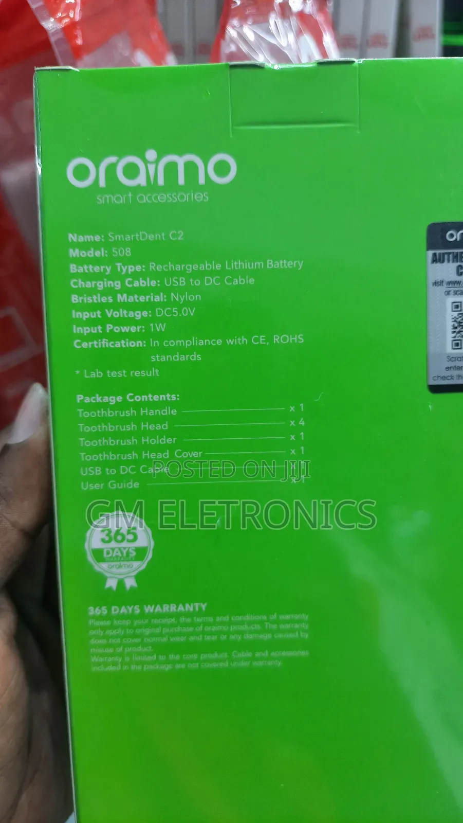 Oraimo Smartdent C2 Smart Electric Toothbrush With Holder.