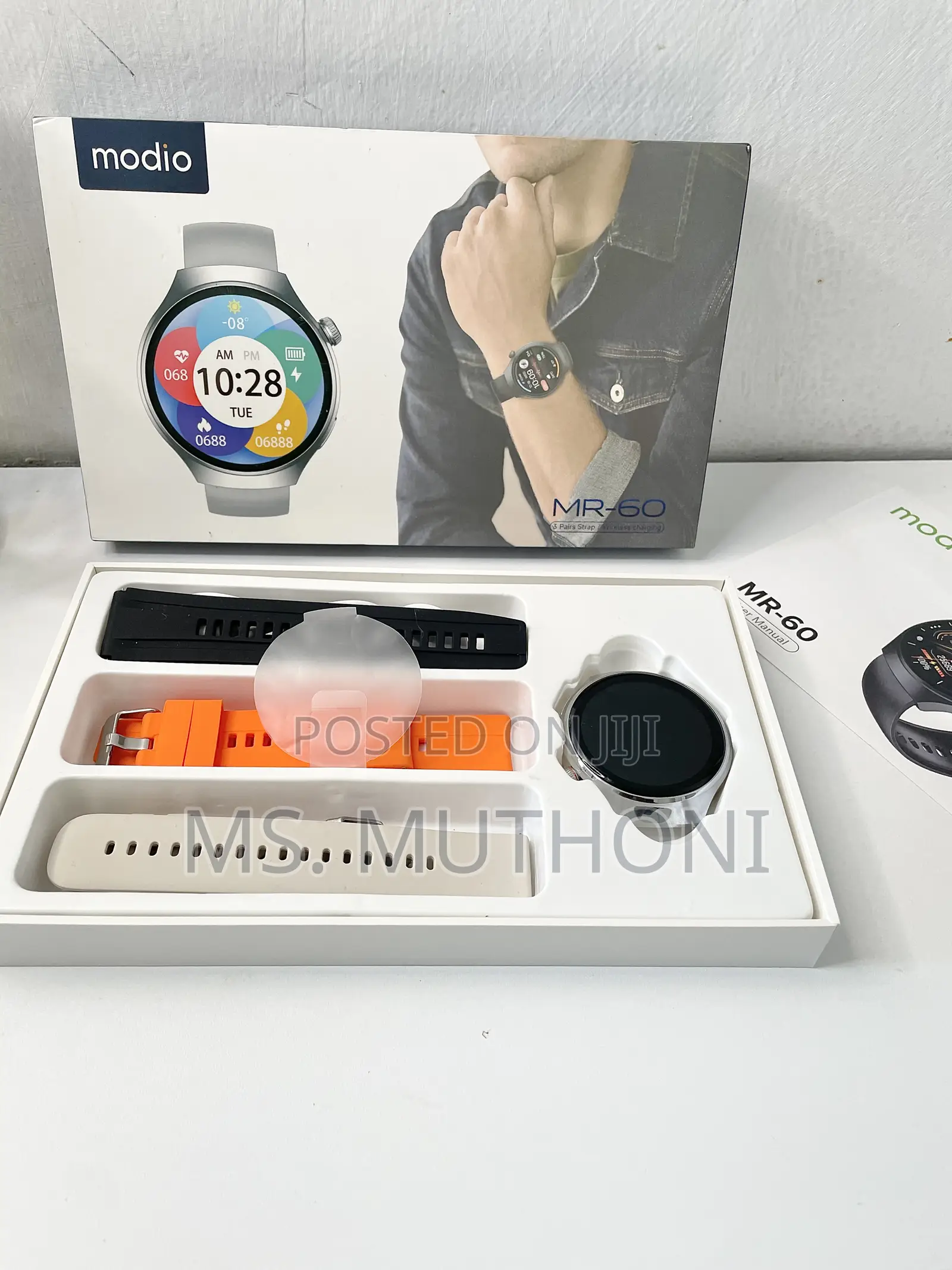 Modio MR-60 3 Paiirs Strap With Wireless Charging_silver