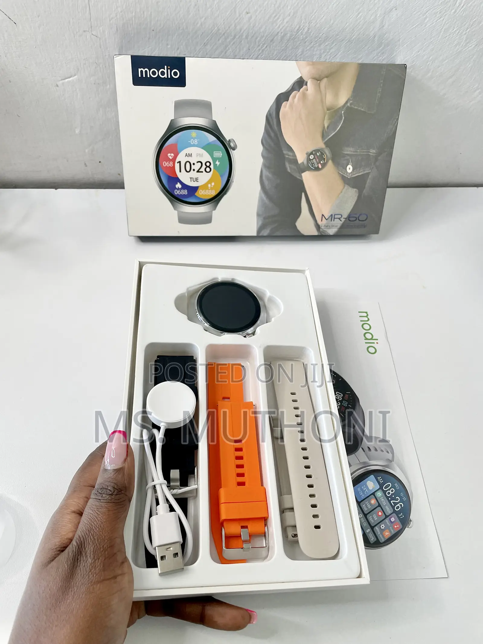 Modio MR-60 3 Paiirs Strap With Wireless Charging_silver