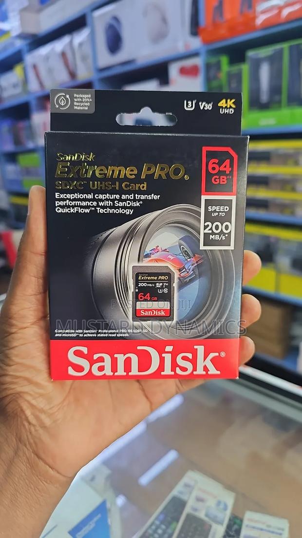 64gb Extreme Pro Sd Card Sandisk- 200mb/S