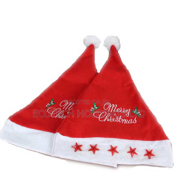 Red Christmas Hat With LED Light Hg9km - thumbnail 3