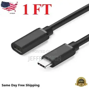 New 1 Feet Type C USB 3.1 Male to USB-C Female Extension Dat