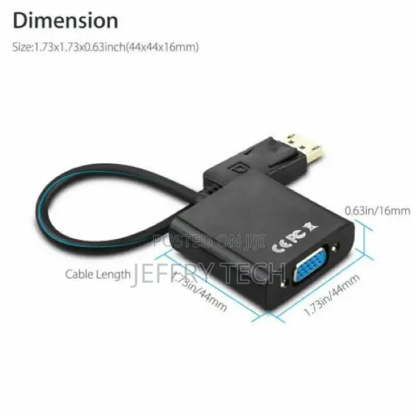 Display Port DP to VGA Adapter Cable Cord 1080P for Laptop D