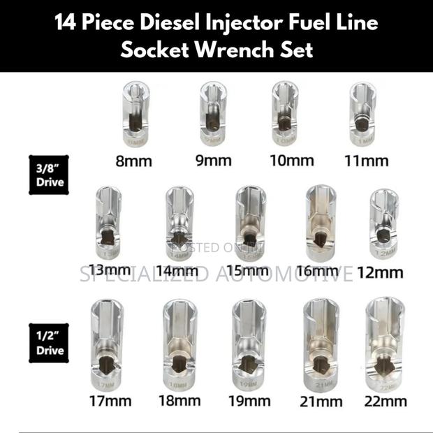 Vehicle Diesel Injector Fuel Line Socket Wrench Set, - main view