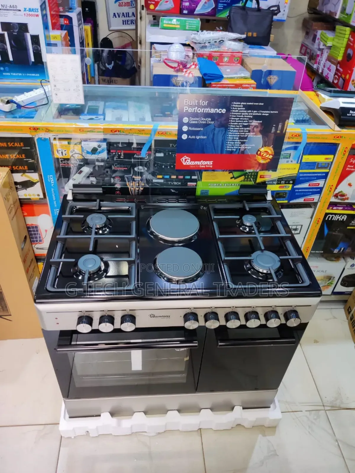 Ramtons 4gas+2 Electric Hot Plate 60*90 With Gas Compartment