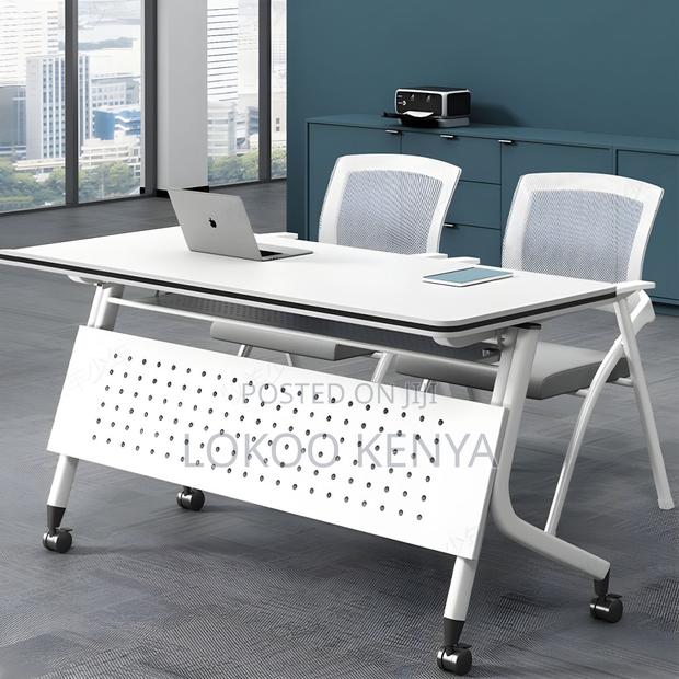 Office Table: White Top Study Conference Table - thumbnail 3
