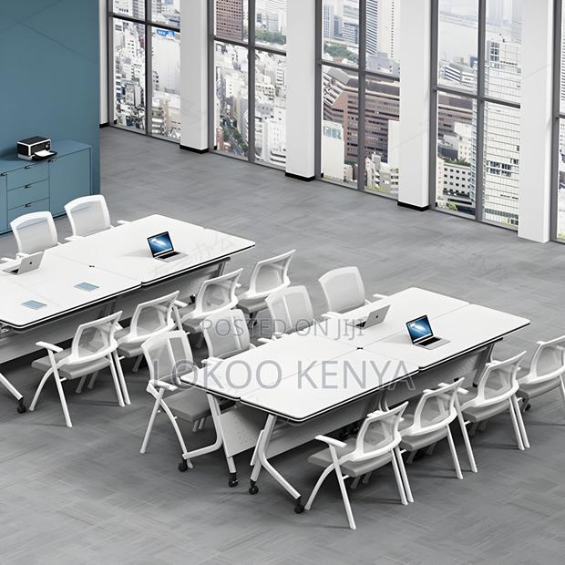Office Table: White Top Study Conference Table - thumbnail 4