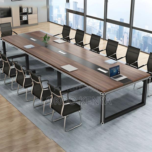 Office Table :Brown Wood Boardroom Office Table - thumbnail 3