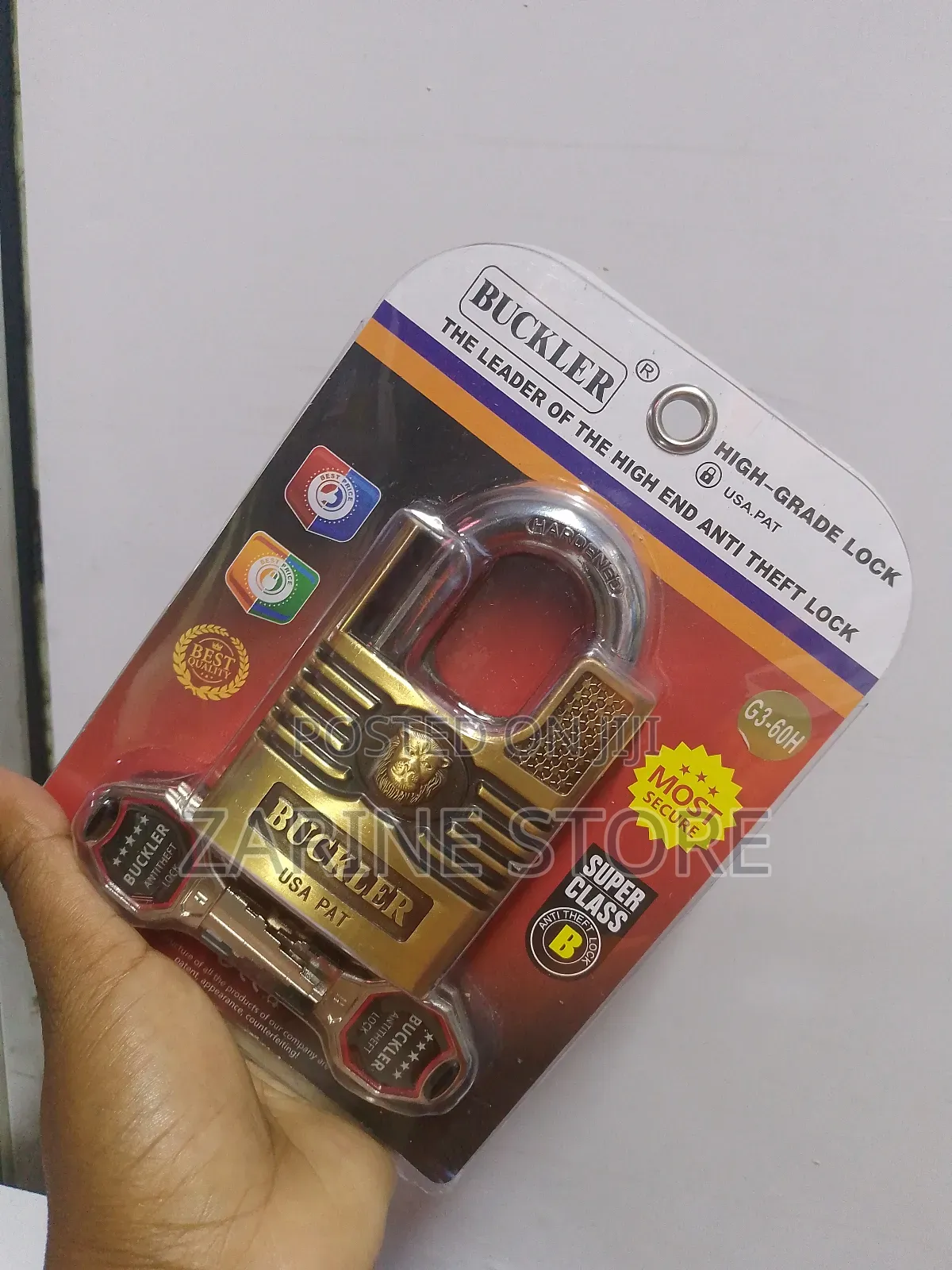 Buckler Lion Padlock With 4 Keys Big Size 70mm