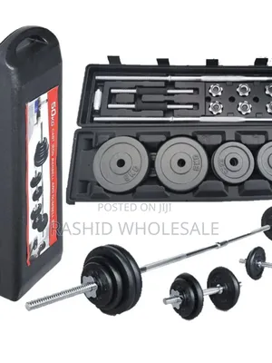 Chrome Dumbells 50kgs With Case And Barbel