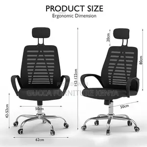 Office Chairs: Ergonomic Headrest Mesh Task High Back Chair