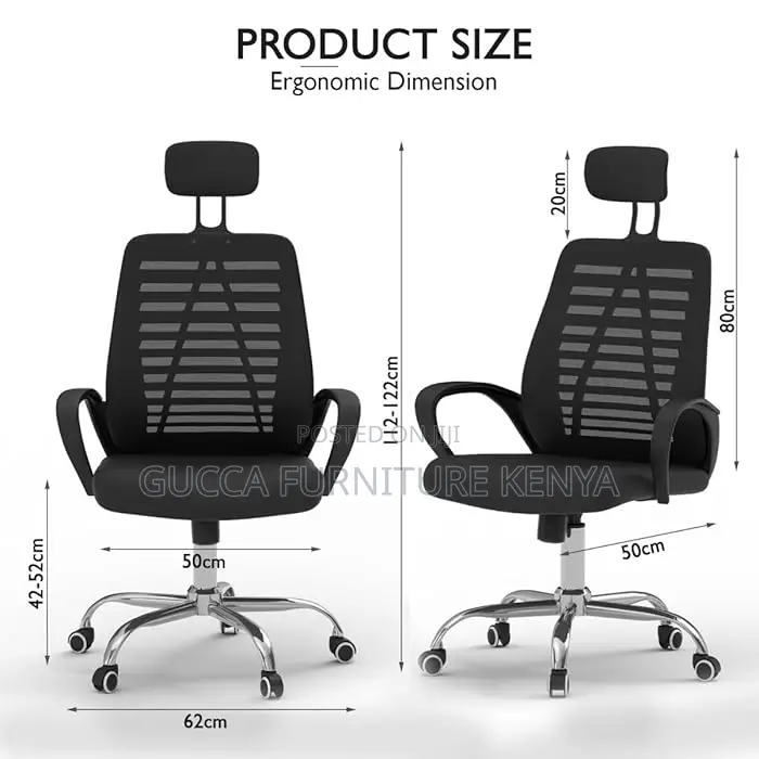 Office Chairs: Ergonomic Headrest Mesh Task High Back Chair