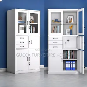Cabinets: Dove Gray Alloy Office Storage Cabinet With Safe