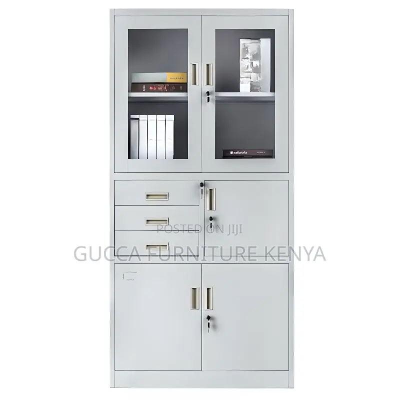 Cabinets: Dove Gray Alloy Office Storage Cabinet With Safe