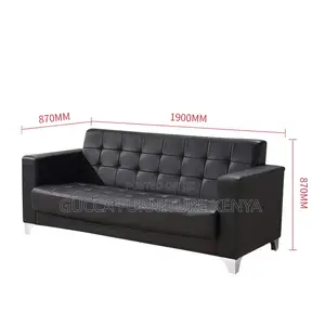 Sofa: 5-Seater Quality Leather Reception Sofa Set