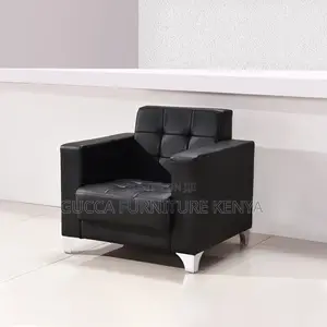 Sofa: 5-Seater Quality Leather Reception Sofa Set