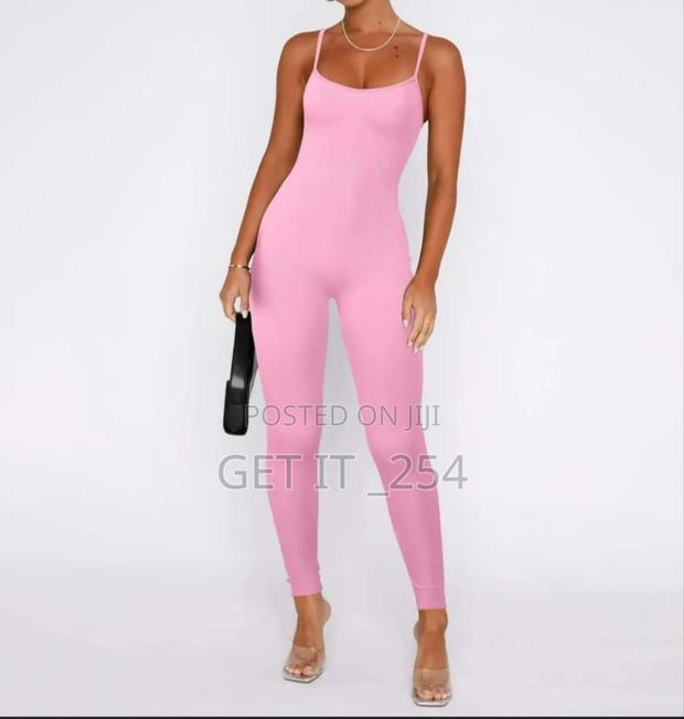 Thin Straps Jumpsuit Colours:Pink,Black - main view