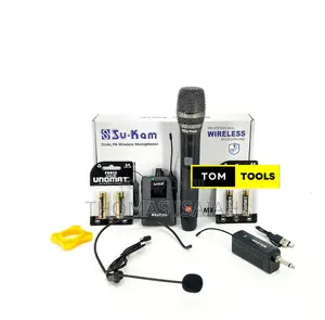 MX 100.3 Dual Wireless UHF Microphone System With Rechargeab