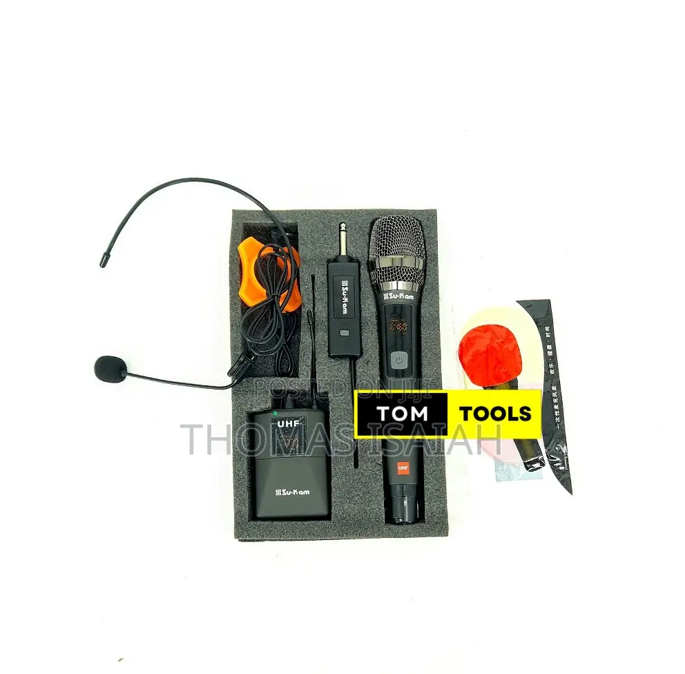 MX 100.3 Dual Wireless UHF Microphone System With Rechargeab