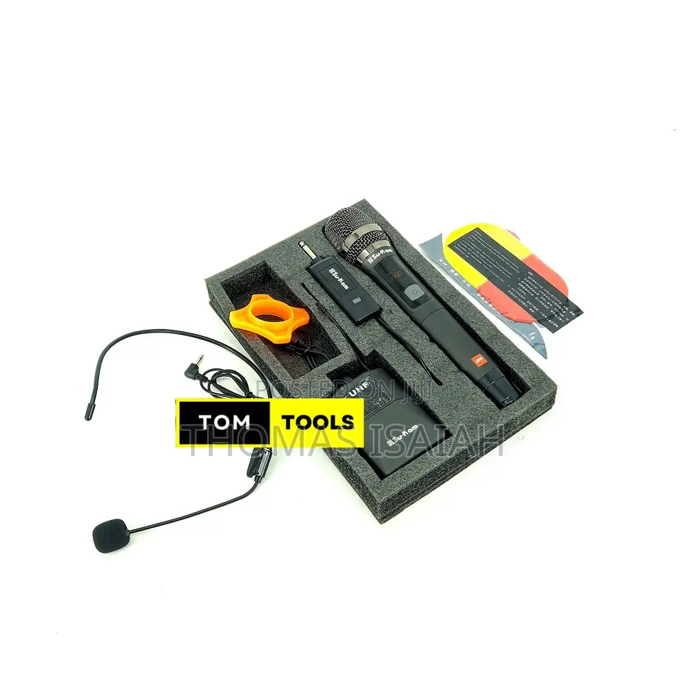 MX 100.3 Dual Wireless UHF Microphone System With Rechargeab
