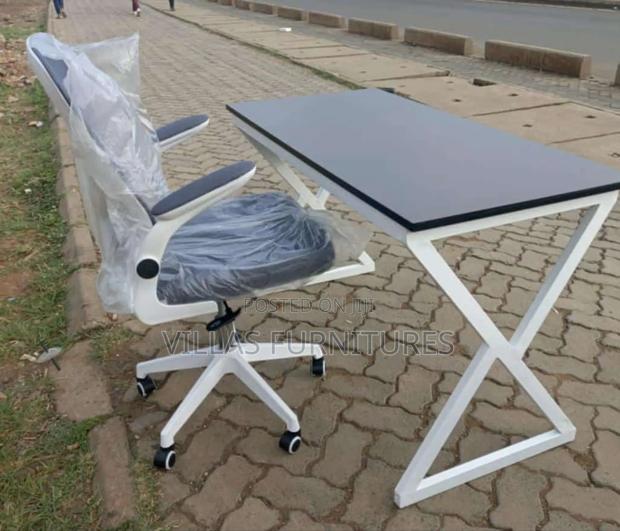 Metallic Study Table and Revolving Chair