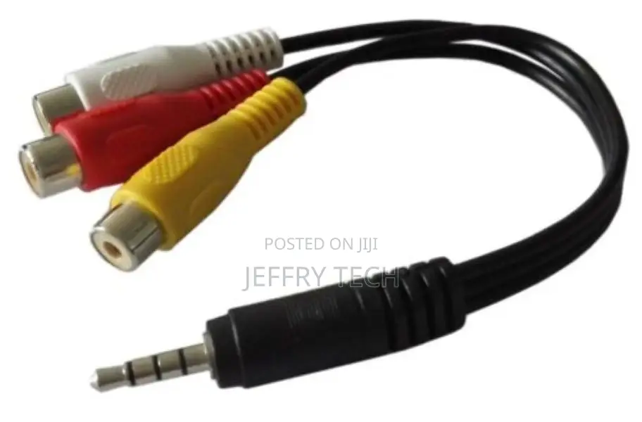 3.5mm 4 Conductor TRRS MALE to 3 RCA FEMALE L/R Audio Vide
