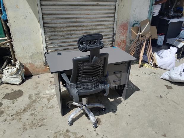 Brooklyn Gray Office Desk and Office Chair - main view