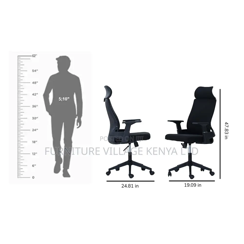 Ergonomic Office Chair; High-Back Orthopedic Executive Seat