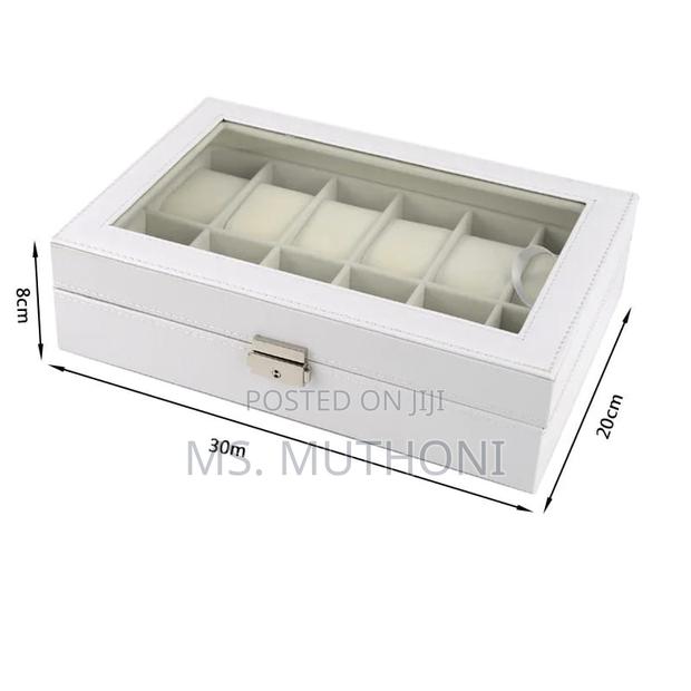 White Leather Watch Organizer* (12 Slots) - thumbnail 5